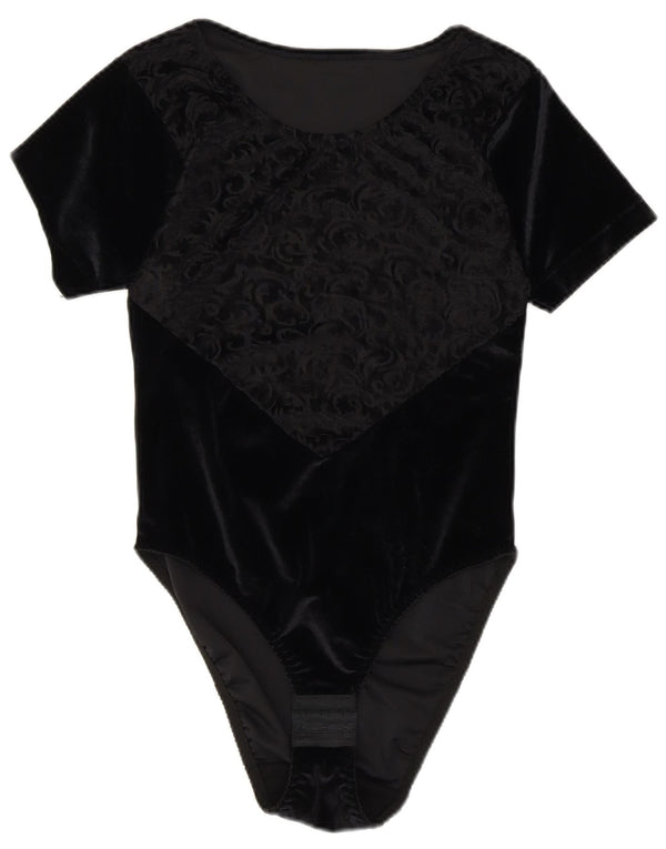 Body pentru femei din catifea MICHELLE UK 14 Medium Black Paisley Poliester