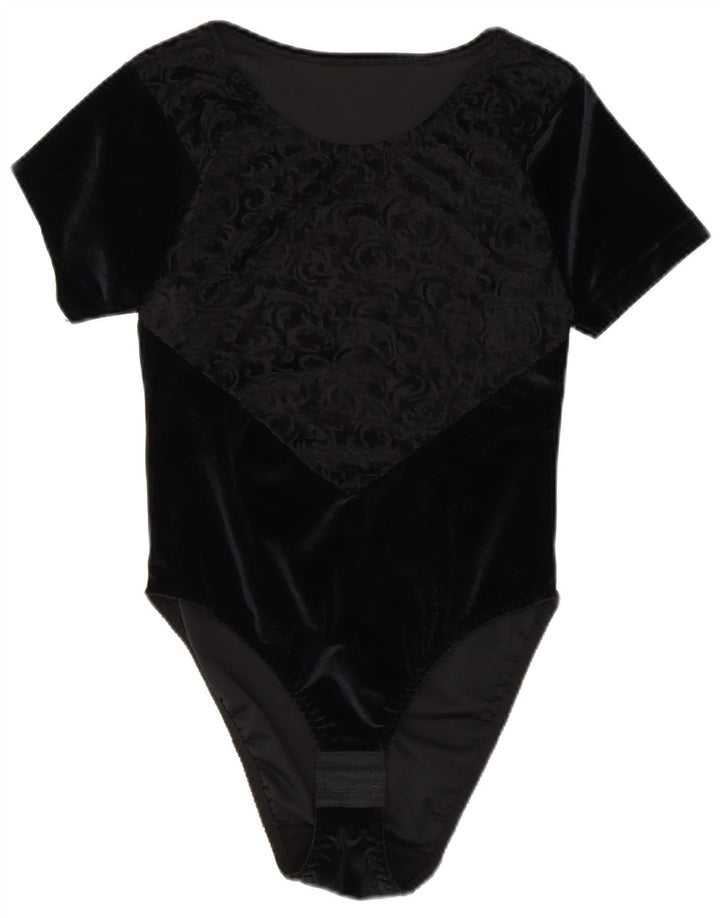 Body pentru femei din catifea MICHELLE UK 14 Medium Black Paisley Poliester