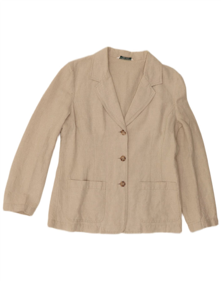 Jachetă blazer pentru femei Laura Ashley, cu 3 nasturi, UK 14, mare, bej, in