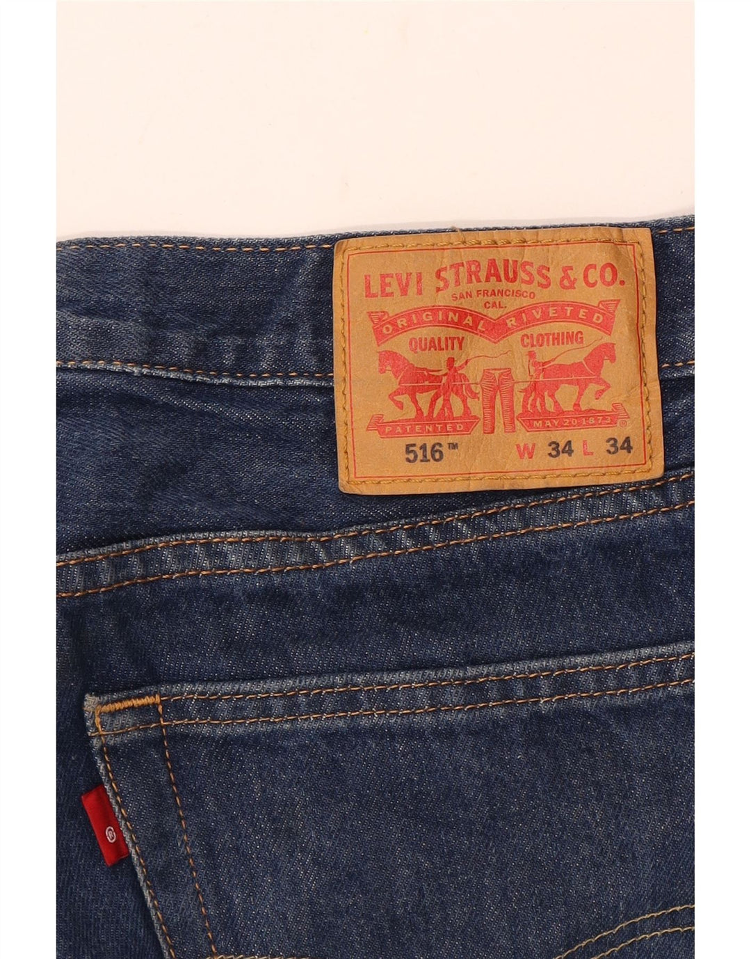 Blugi drepti pentru bărbați LEVI'S 516 W34 L34 Albastru