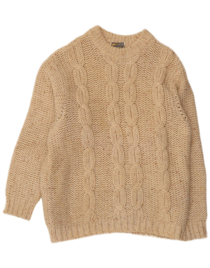 Pulover VINTAGE pentru femei cu decolteu triplu UK 16, mare, alb