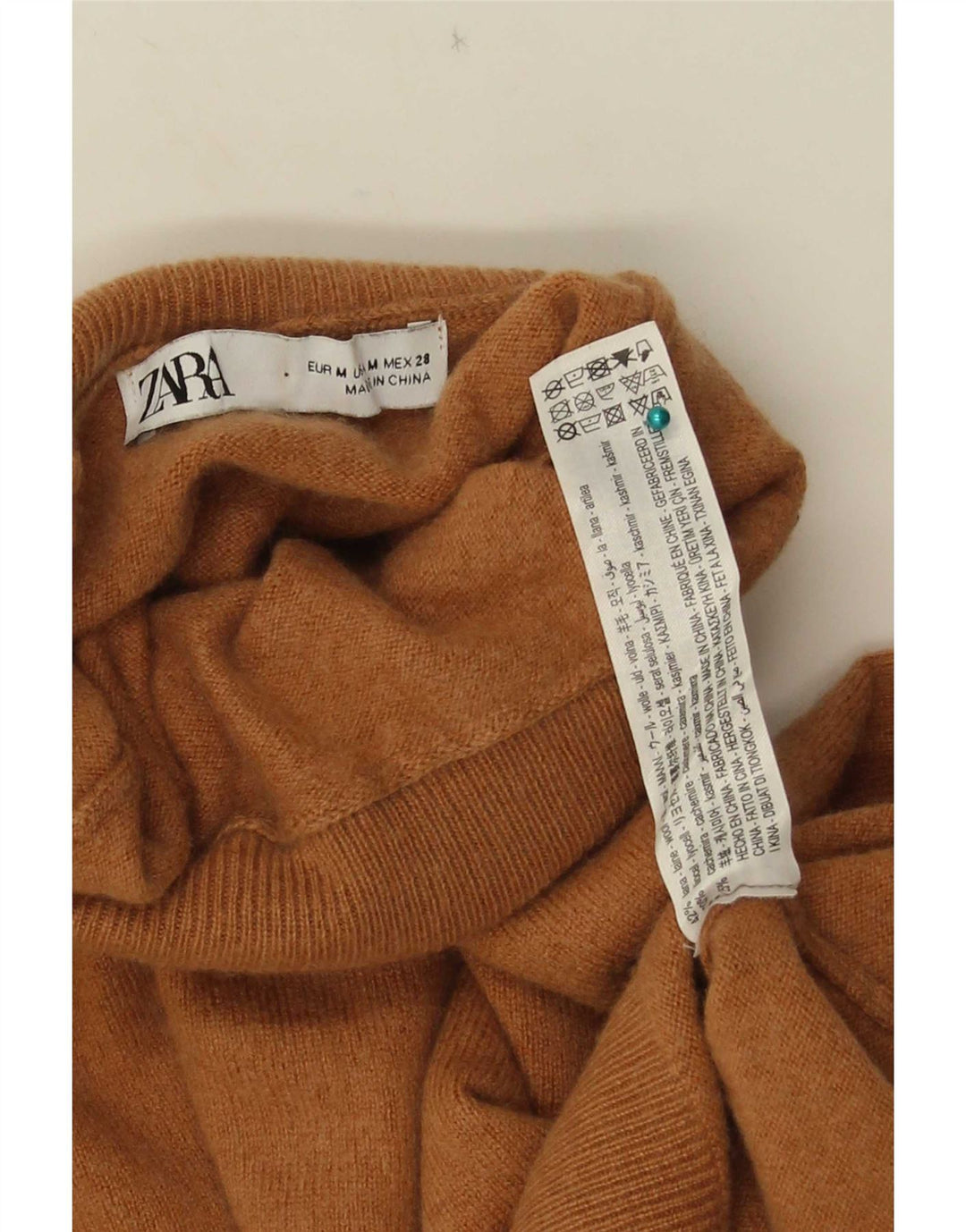 Pulover cu gât rulat Zara pentru femei UK 12 Lână maro medie