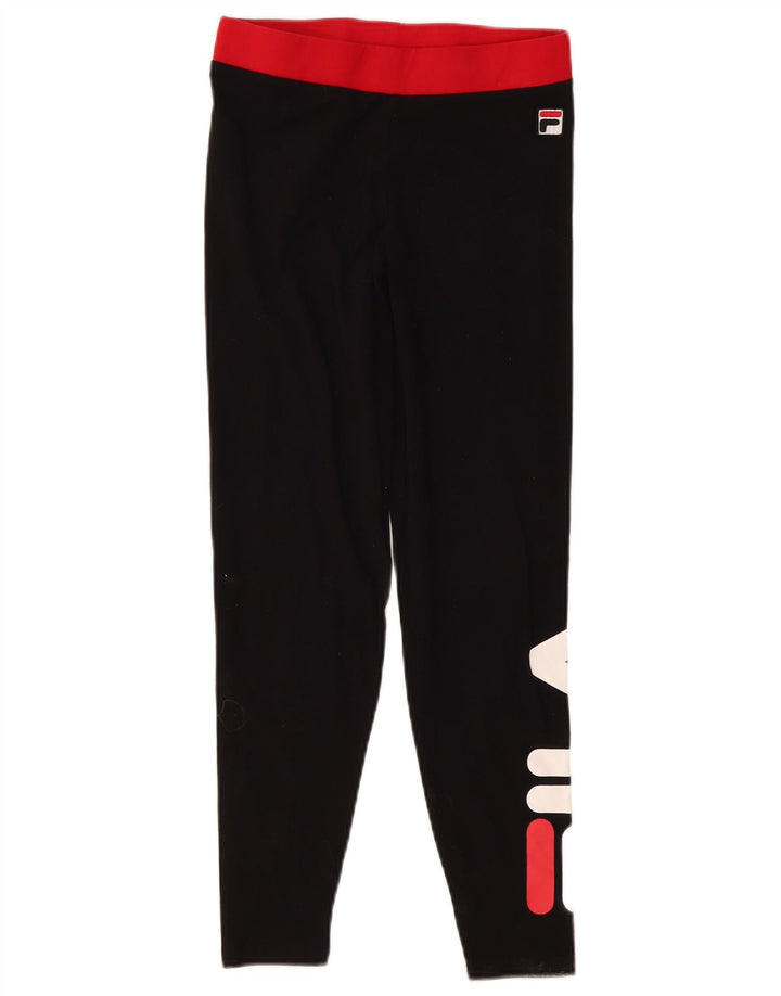 Leggings cu grafic pentru femei Fila UK 8 Small Black Bumbac