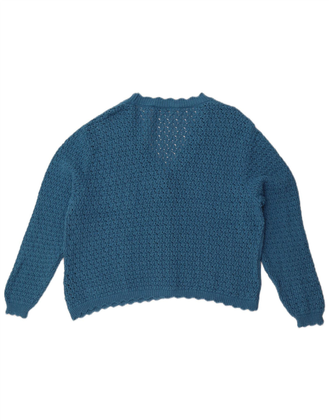 Pulover cardigan din croșetat pentru femei Marks & Spencer UK 14, mare, albastru, bumbac