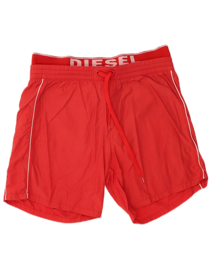 Pantaloni scurți de înot cu grafic pentru bărbați Diesel, bumbac roșu mediu