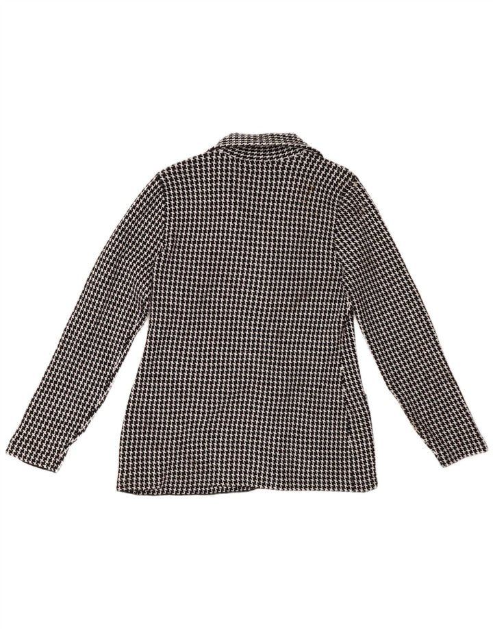 Jachetă CHAPS pentru femei din tricot cu 3 nasturi, UK 12 Medium Black Houndstooth