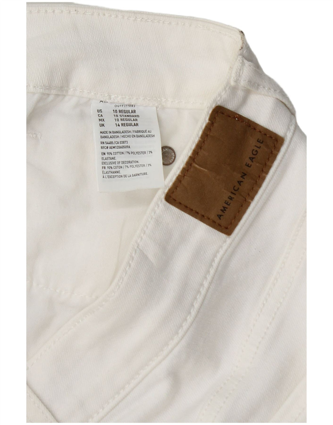 AMERICAN EAGLE Fusta mini denim pentru femei UK 14 Medium W30 Bumbac alb