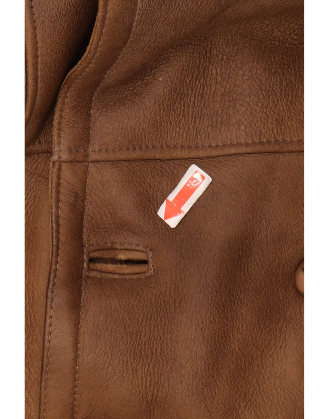 Vintage Mens Double Breasted Shearling Jacket UK 40 Large Brown Colourblock