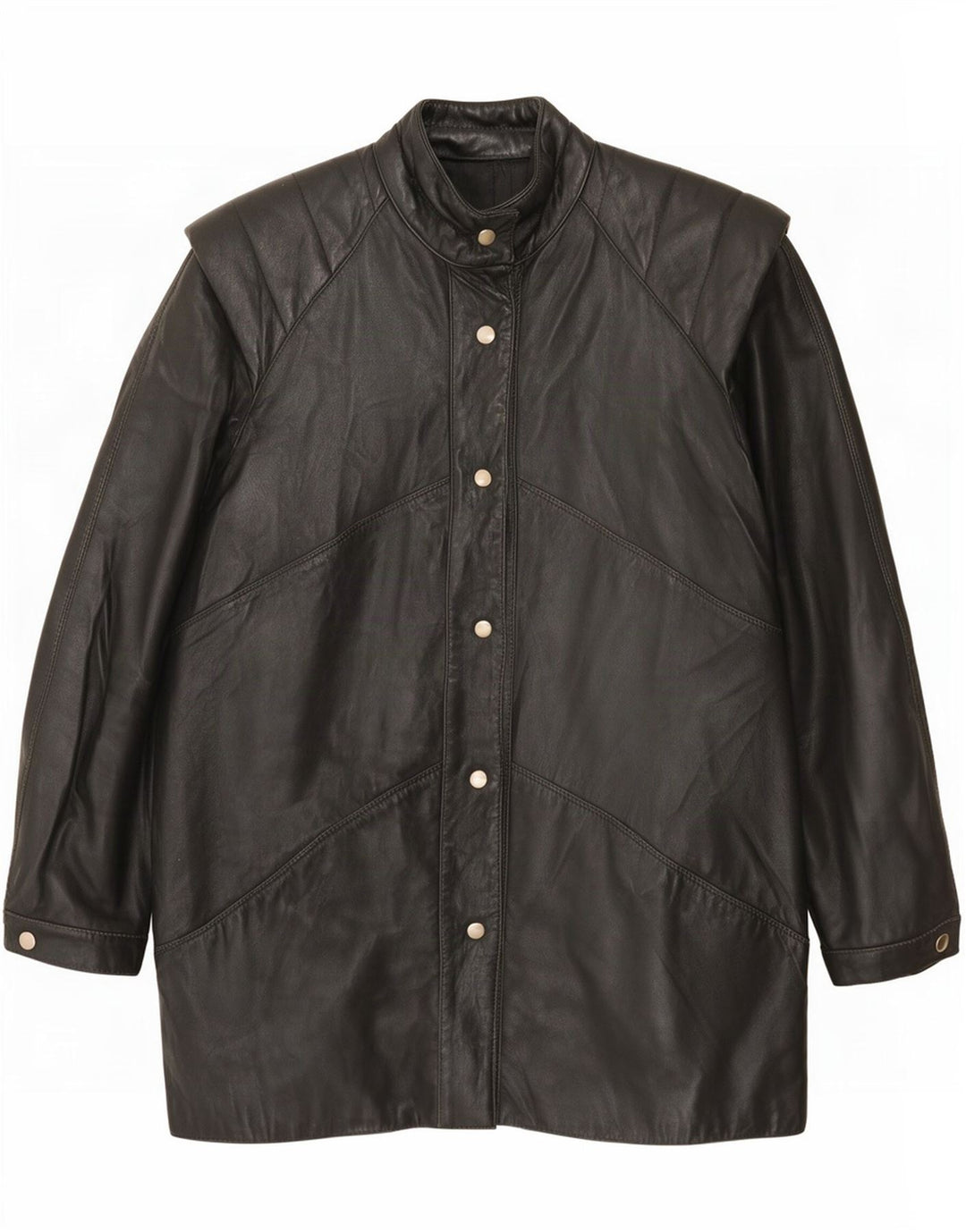 Palton din piele vintage pentru femei IT 42 Medium Black