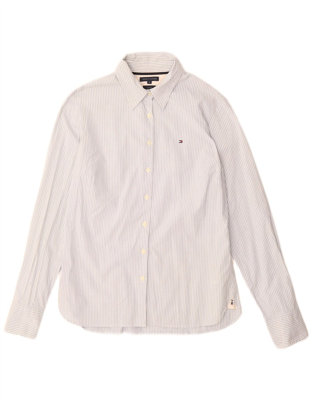 Cămașă Tommy Hilfiger pentru femei US 8 Medium Blue Pinstripe Bumbac