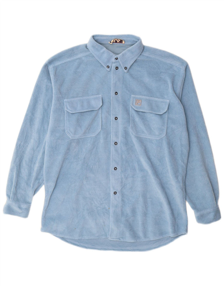 Cămașă pentru bărbați FILA din lână IT 52/54 Poliester albastru mare