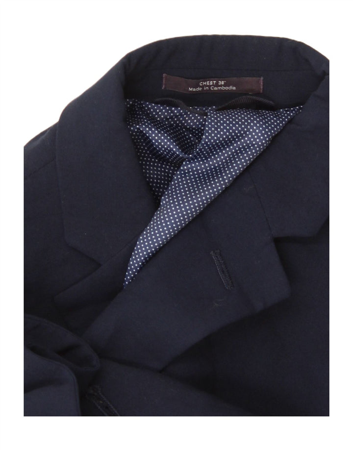 Jachetă pentru bărbați Marks & Spencer, subțire, cu 2 nasturi, UK 38, bleumarin mediu