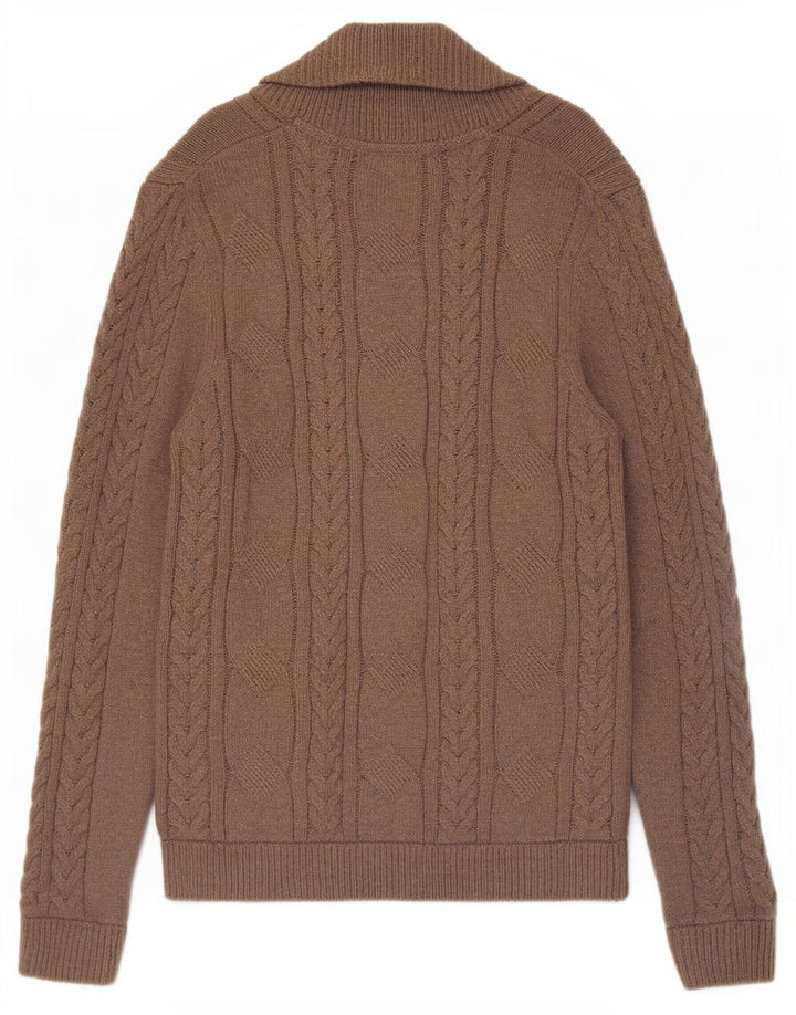 Pulover cardigan pentru bărbați Ted Baker, mărimea 4, bumbac maro mare