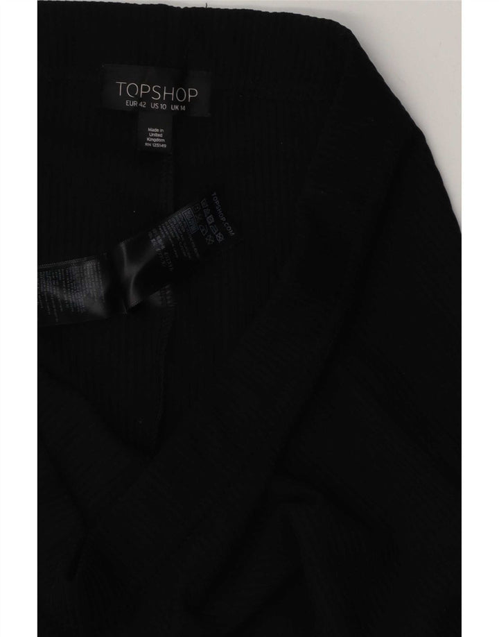 Pantaloni evazați pentru femei Topshop UK 14, mari, negru, poliester
