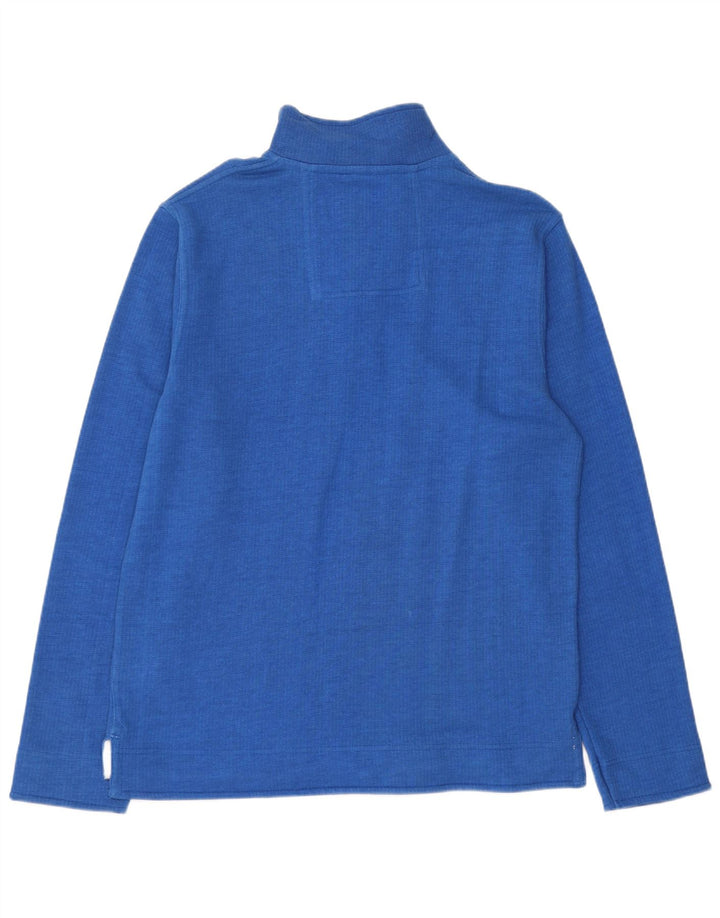 Crew Clothing Hanorac pentru bărbați cu fermoar și gât Pulover Bumbac albastru mediu