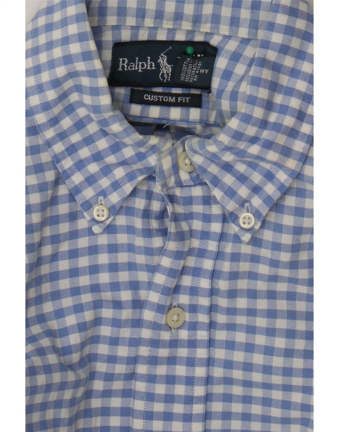 Cămașă personalizată pentru bărbați Ralph Lauren, din bumbac, albastru Gingham