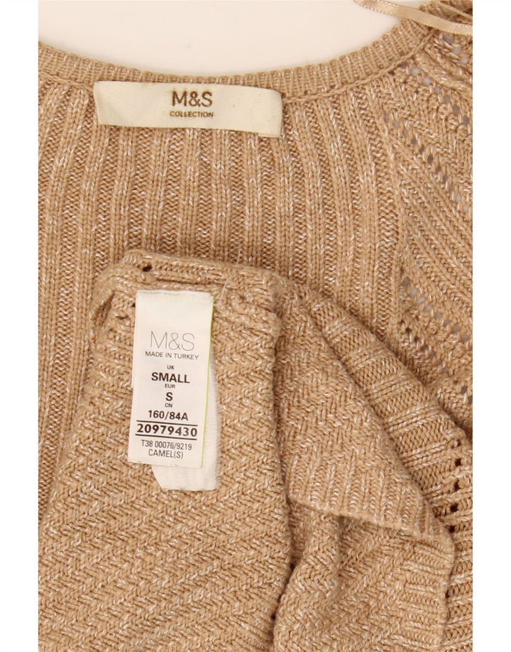 Pulover cardigan supradimensionat pentru femei Marks & Spencer UK 10 mic bej cu pete