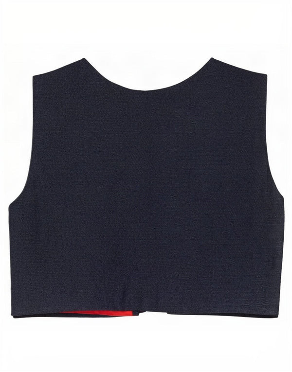 Vestă de blugi OPEN Vintage pentru femei UK 10, patchwork multicolor mic