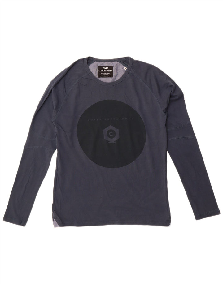 Jack & Jones pentru bărbați cu grafic Top cu mânecă lungă, mediu bleumarin