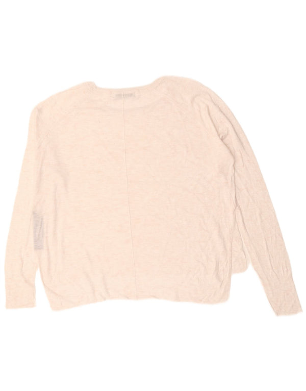 Pulover pentru femei supradimensionat cu gâtul turnat Zara UK 16, mare, albă, viscoză