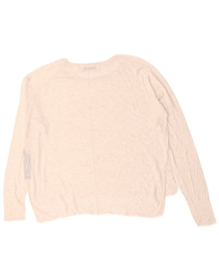 Pulover pentru femei supradimensionat cu gâtul turnat Zara UK 16, mare, albă, viscoză