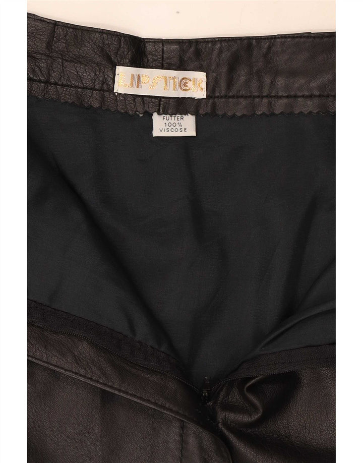 Fusta din piele vintage pentru femei W28 Medium Black