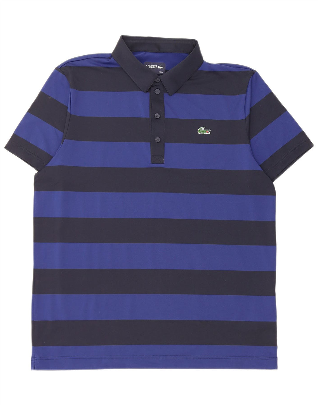 Tricou polo pentru bărbați LACOSTE Mărimea 6 XL Poliester cu dungi bleumarin