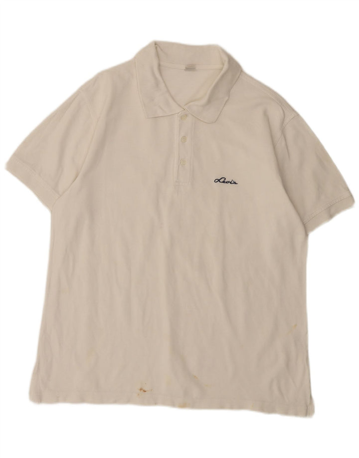 Tricou polo Levi's pentru bărbați, mare, alb, din bumbac