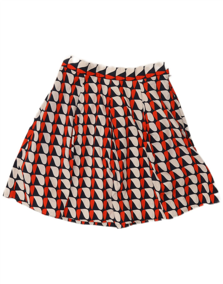 Fusta mini plisată cu model abstract pentru femei vintage W29 Medium Multicolor