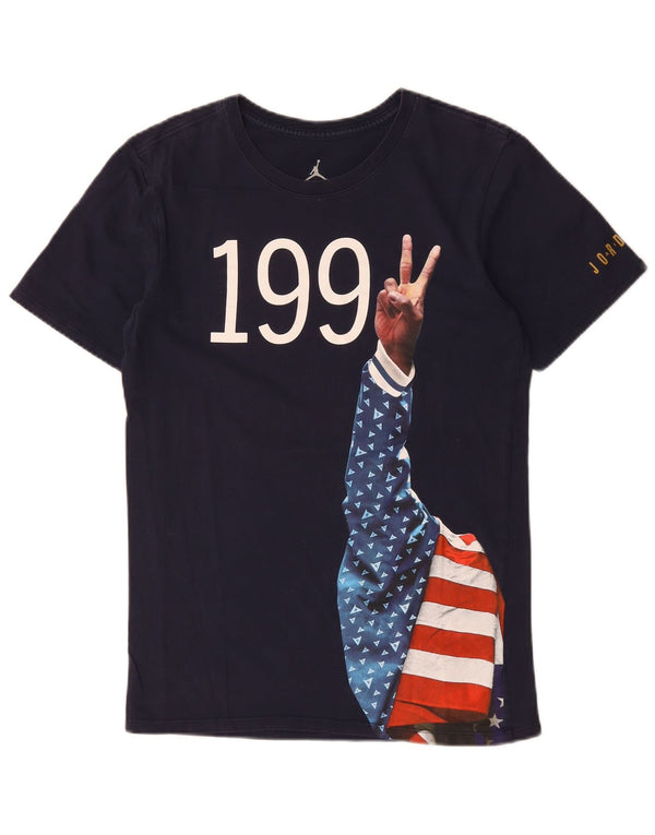 Tricou grafic pentru bărbați JORDAN Top mic din bumbac bleumarin