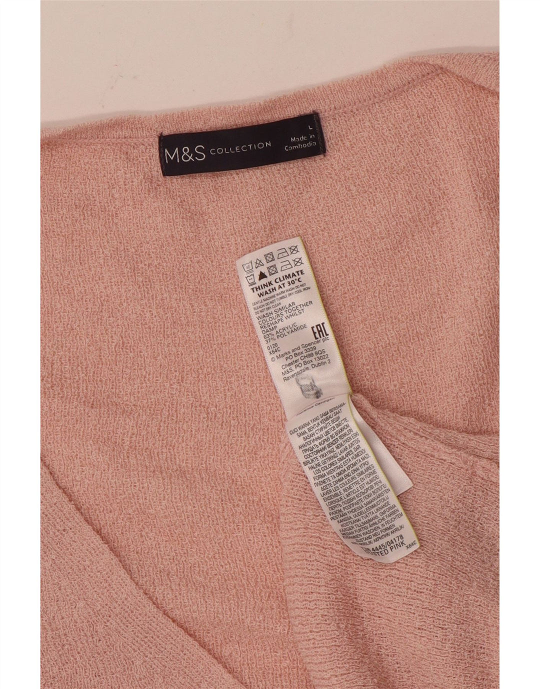 Pulover cardigan supradimensionat pentru femei Marks & Spencer UK 16, mare, roz acrilic