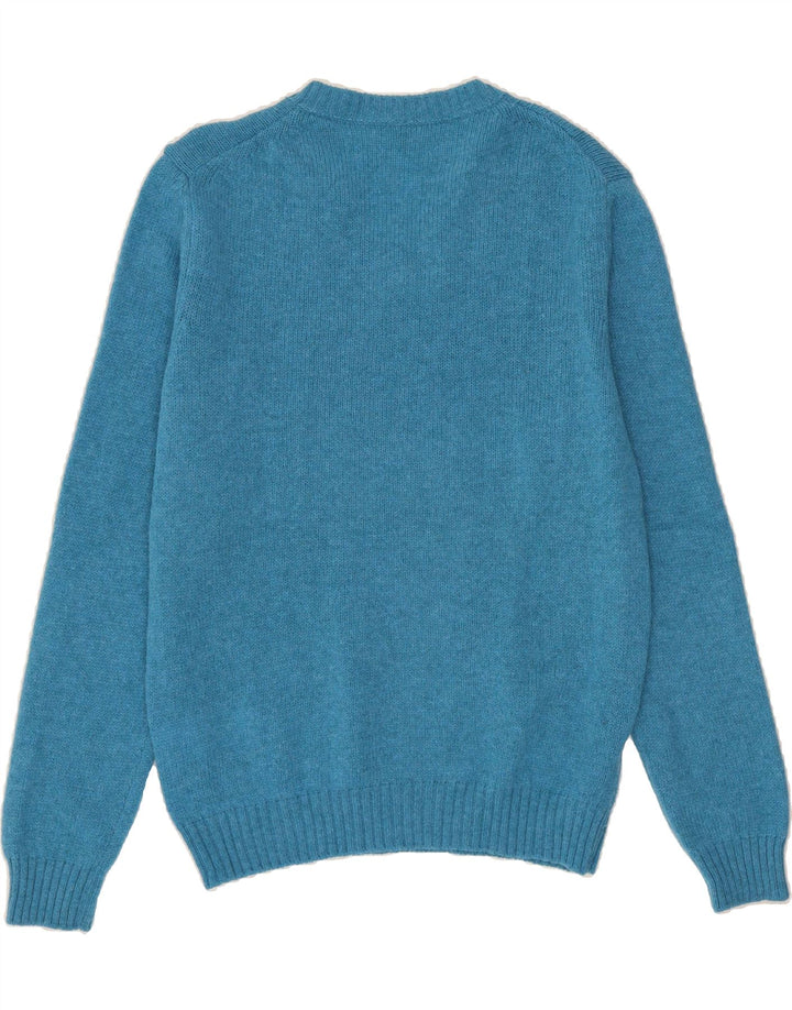 BENETTON Mens V-Neck Jumper Sweater Large Blue Wool Vintage Benetton and Second-Hand Benetton from Messina Hembry 