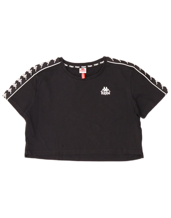 Tricou Crop pentru femei Kappa Top UK 14 Bumbac mediu negru