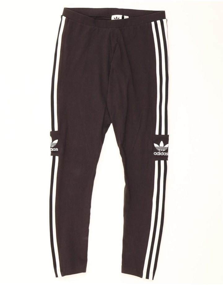 Leggings grafic Adidas pentru femei UK 12, bumbac mediu negru