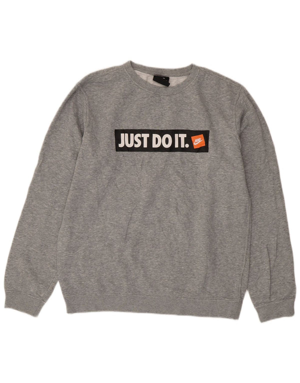 Hanorac grafic pentru bărbați Nike Pulover, bumbac cu pete gri mediu