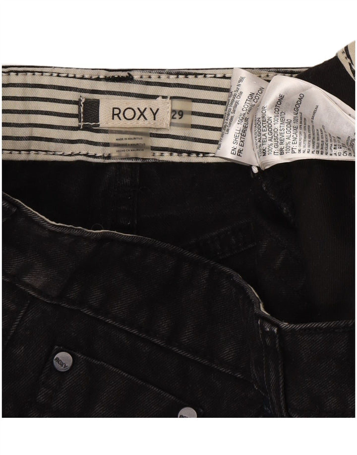 Pantaloni caldi din denim pentru femei Roxy W29 bumbac mediu negru