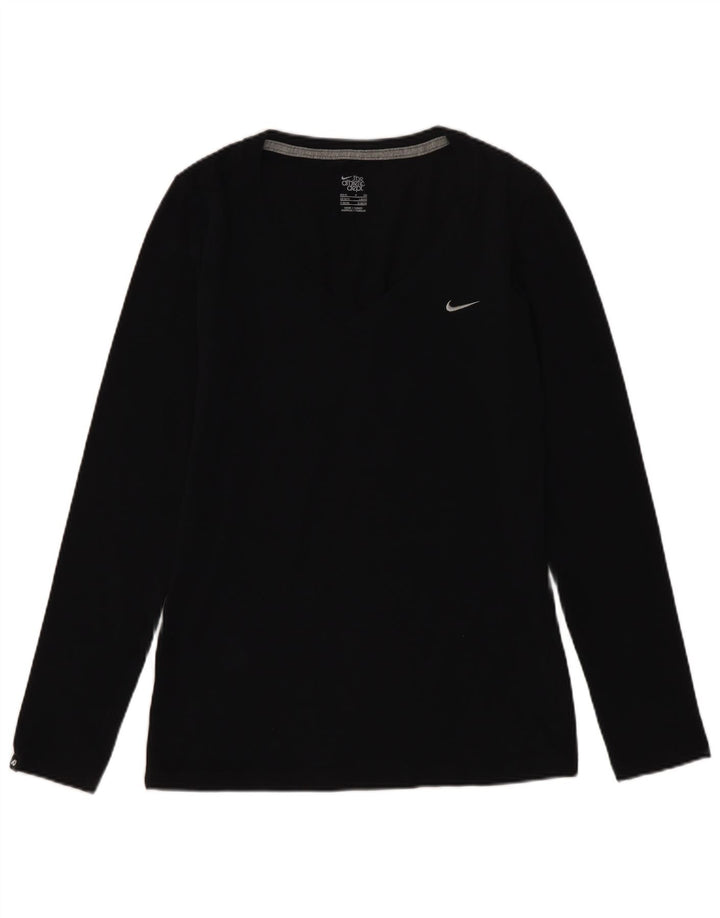 Top pentru femei Nike cu mânecă lungă UK 8/10 Small Negru