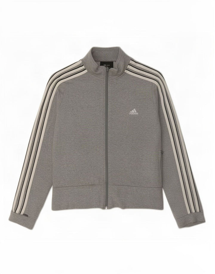 Jachetă de top pentru trening Adidas pentru femei UK 14, bumbac gri mediu