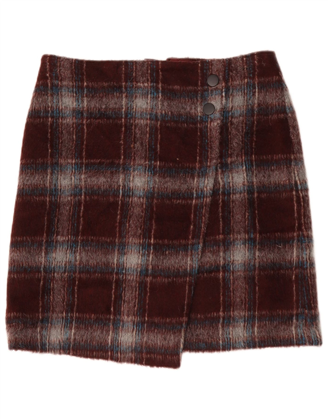Fusta mini pentru femei Marks & Spencer UK 14 Large W34 Burgundy Check Poliester