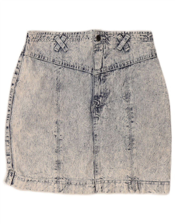 Fusta de blugi vintage pentru femei W30, bumbac albastru