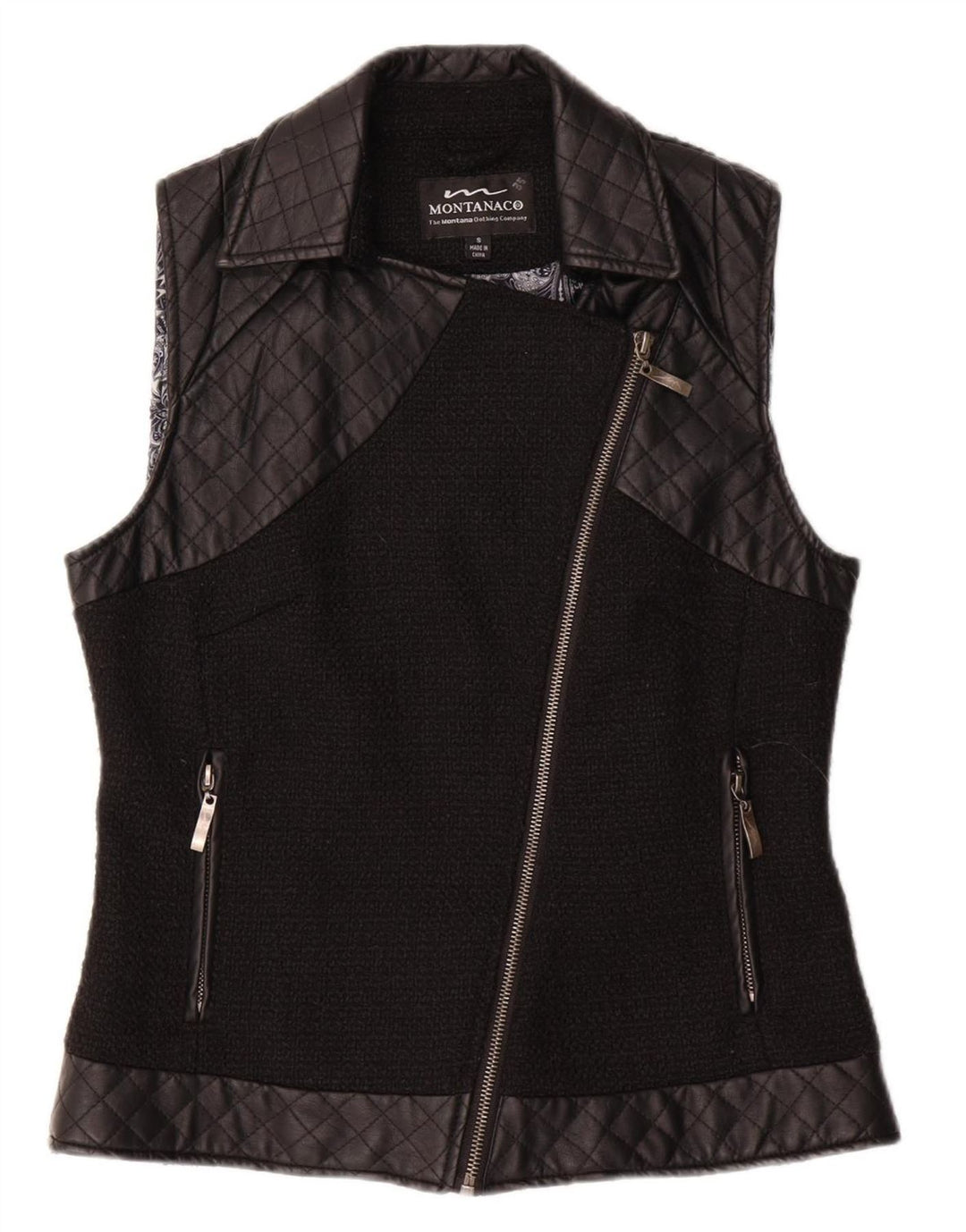 MONTANACO Womens Gilet UK 10 Small Black Polyester