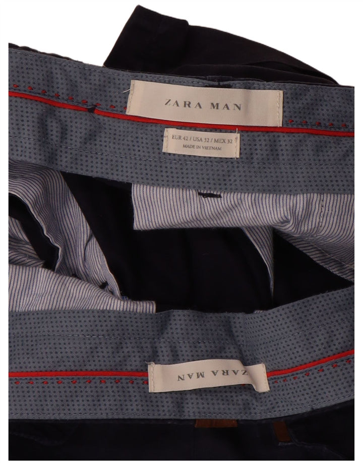Pantaloni scurți chino pentru bărbați Zara EU 42 Large W32 Bleumarin