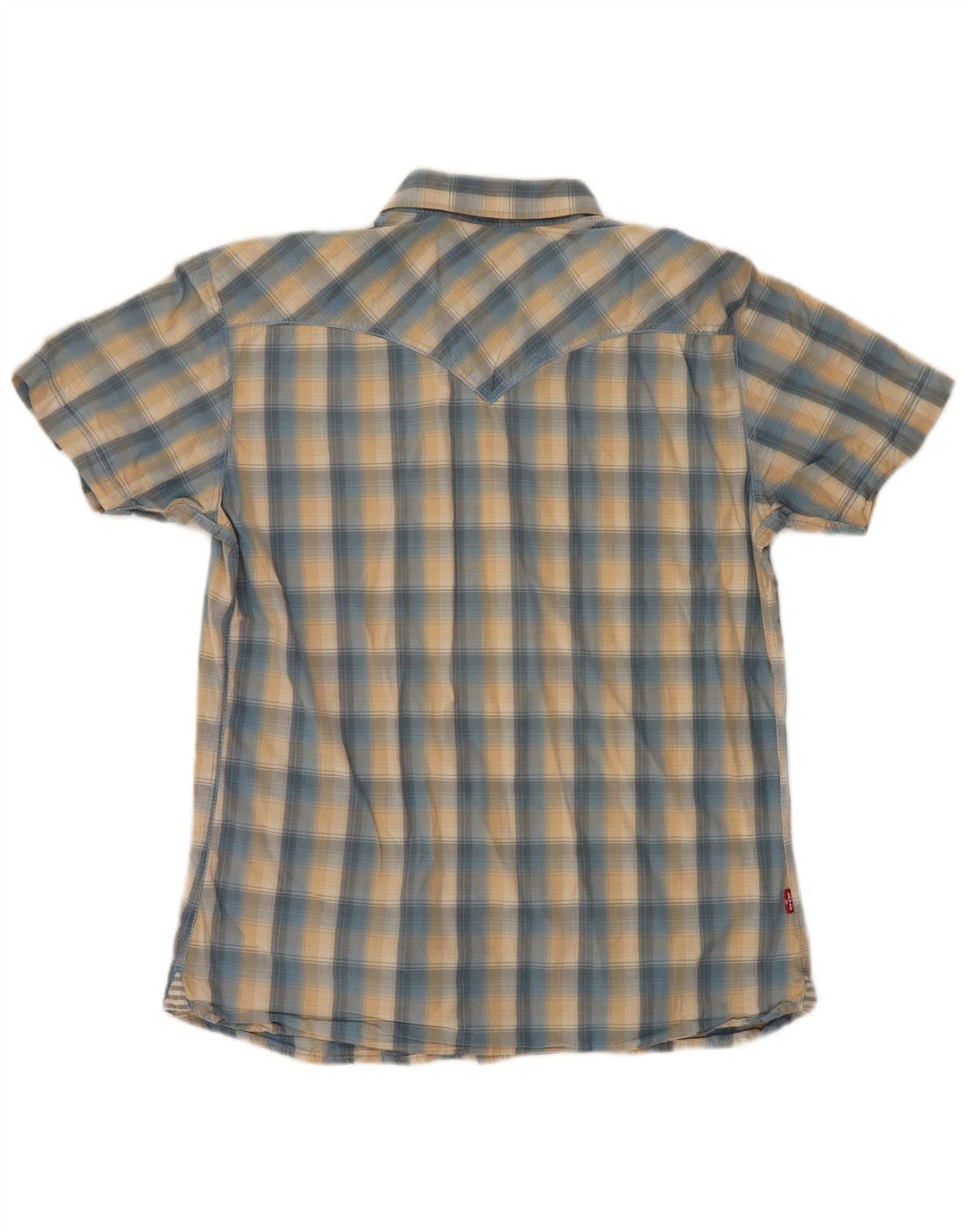 Cămașă cu mânecă scurtă pentru bărbați LEVI'S, bumbac cu carouri albastru mediu