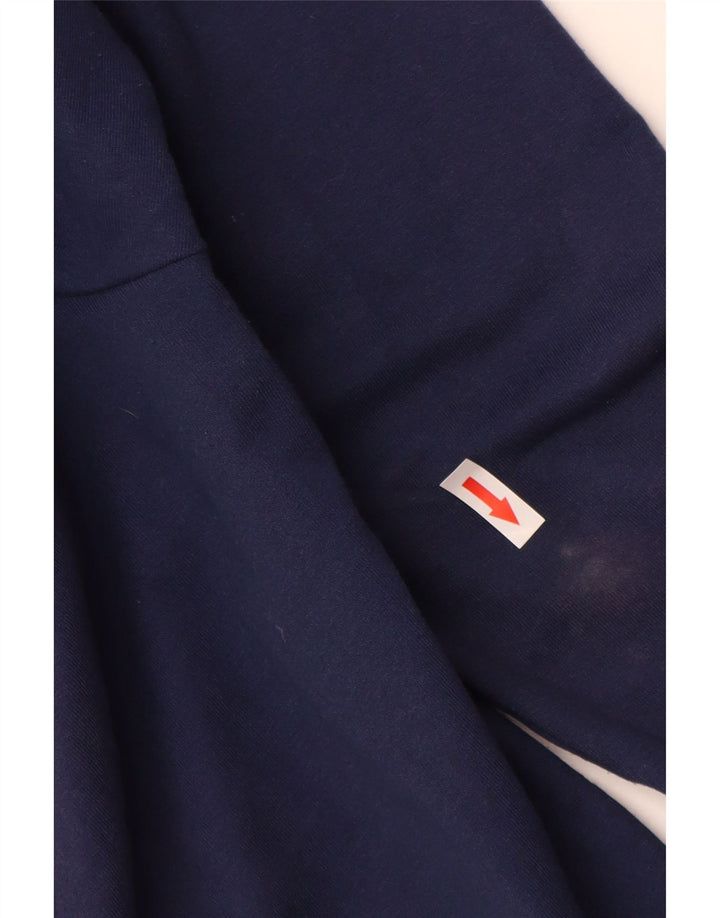 Pulover cu capotă cu fermoar grafic KAPPA pentru bărbați, mare, albastru, bumbac