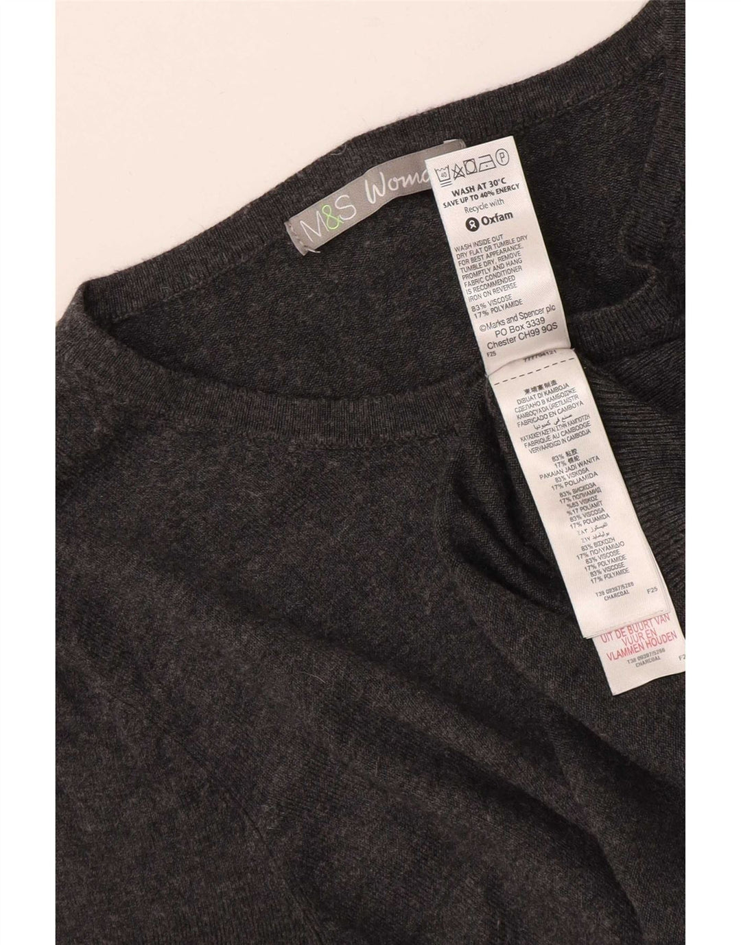Pulover cardigan pentru femei Marks & Spencer UK 14 Medium Gri Viscose