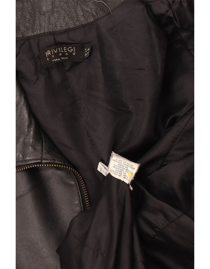 Jachetă Bomber Crop din piele Privilegi pentru femei IT 44 Medium Black Leather