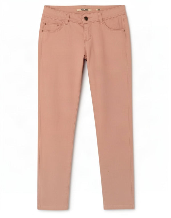 Vintage Womens Slim Casual Trousers Medium W28 L27 Pink Cotton