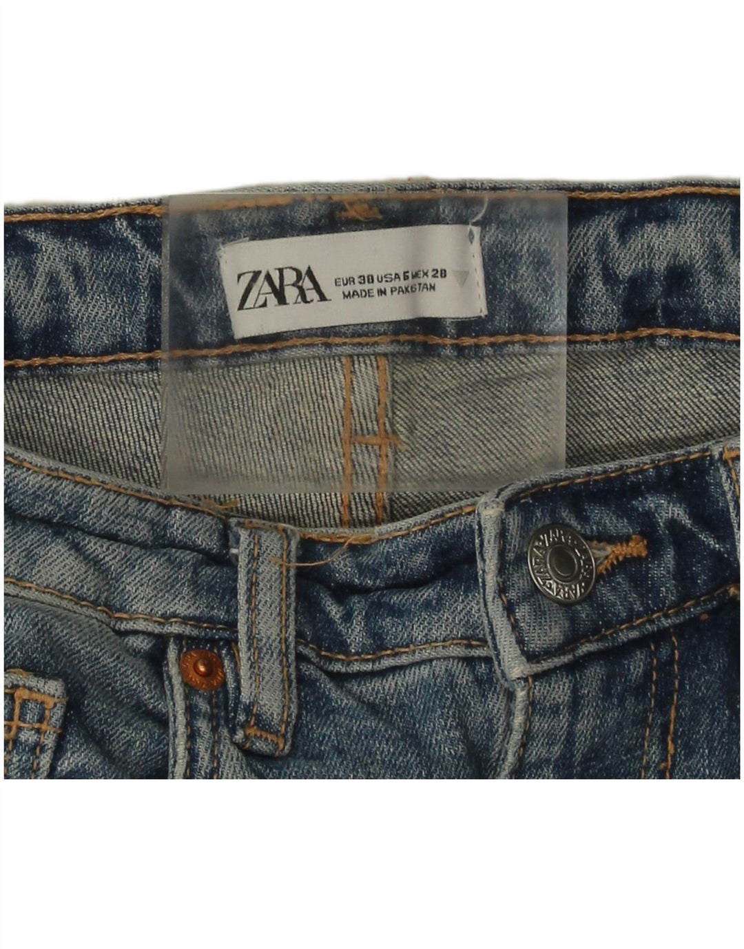 Blugi Drepți Femei Zara EU 38 Mici L28 L25 Albastru