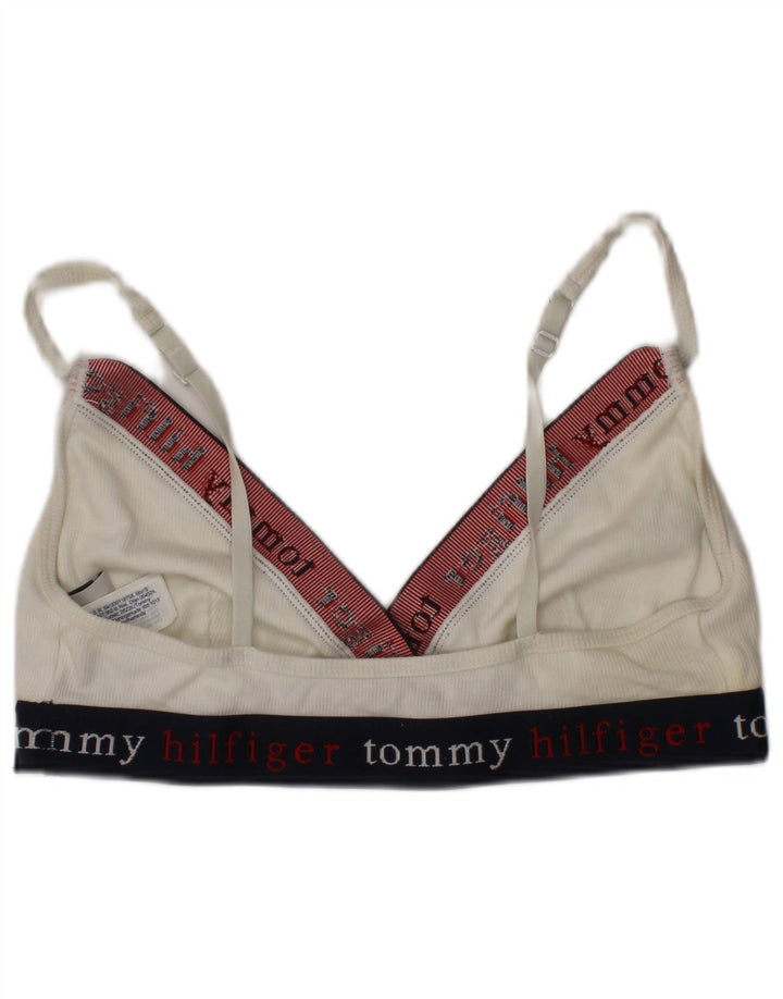 TOMMY HILFIGER Womens Graphic Vest Top UK 12 Medium White Classic