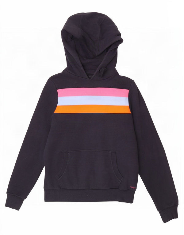 Crew Clothing Pulover cu glugă pentru femei UK 2 2XS Bumbac colorblock albastru bleumarin